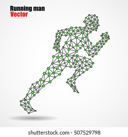 Abstract running man from circles and lines, vector illustration eps 10