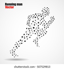 Abstract running man from circles and lines, vector illustration eps 10