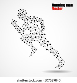 Abstract running man from circles and lines, vector illustration eps 10