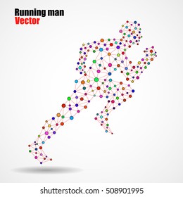 Abstract running man from circles and lines, vector illustration eps 10
