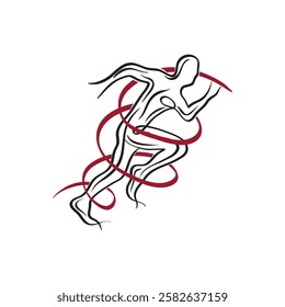 abstract running man logo image