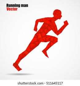 Abstract running man from triangles, geometric design, vector illustration, eps 10