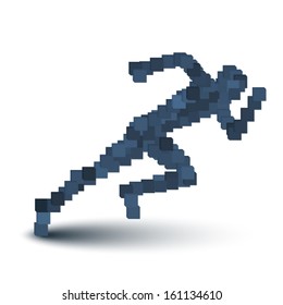 Abstract running Man. Vector