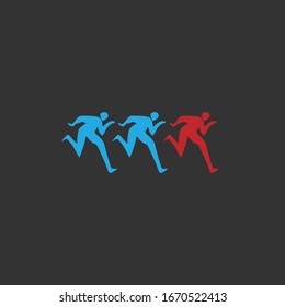abstract running people to success