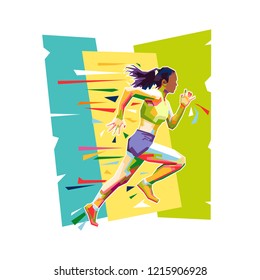 abstract running. pop art illustration