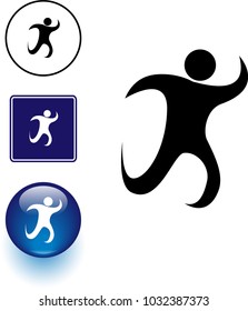 abstraktes Symbol mit Symbol und Schaltfläche