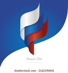 Abstract Russia 3D wavy flag white blue red modern ribbon strip logo icon abstract background vector