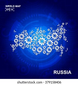 Abstract Russia gear map. Vector design