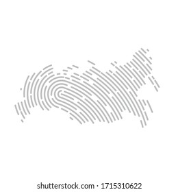 abstrakte russische Karte mit Fingerabdruckmuster - Vektorgrafik