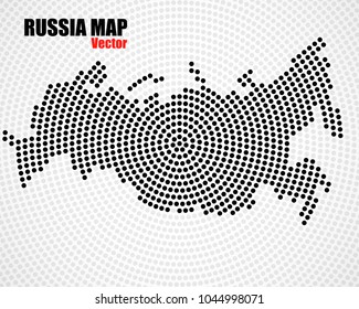 Abstract Russia map of radial dots, halftone concept. Vector illustration, eps 10