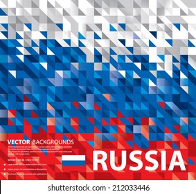 Abstract Russian Flag, Russia Background Texture (Vector Art)