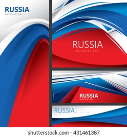 Abstract Russian Flag, Russia National Colors (Vector Art)