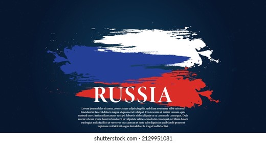 Abstract Russian war background with grunge flag color