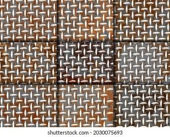 Textura de metal oxidado abstracto. bloque de fondo de placas de acero vintage,ilustración vectorial