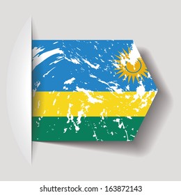 abstract Rwanda flag on a white background