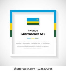 Abstract Rwanda flag square frame stock illustration. Artistic country frame with text for Independence day of Rwanda