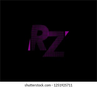 Abstract RZ pattern pixel bit squares geometric modern tech logo