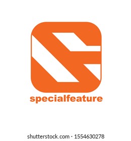 Abstract S F initial logo vector design in rounded square style