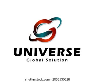 abstract S initial business universe planet world solution logo template illustration