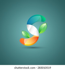 Abstract S with leaf logo modern style. Vector illustration