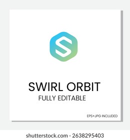 Abstract S letter inside a hexagon in soft gradient. Ideal for startups, SaaS, or software branding. Fully editable vector.