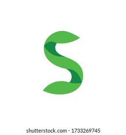 Abstract S Letter. leaf Logo Template 