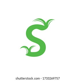 Abstract S Letter. leaf Logo Template 