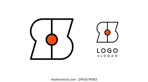 Logo Abstractas de la letra S con puntos azules. Diseño lineal minimalista, monograma de letras audaces y limpias para la marca corporativa, startups tecnológicas, empresas de seguridad y App de juegos. Ilustración vectorial.
