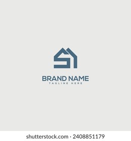 Resumen del diseño del logotipo de la letra S. Construcción, casa, inmueble, inmueble, propiedad para vector elegante.