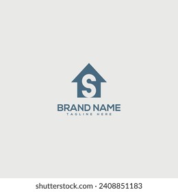 Abstract S letter logo design. Construction, home, real estate, building, property for vector elegant.