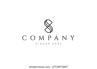 Logotipo Abstractas de la letra de S con estilo lineal del diseño del arte