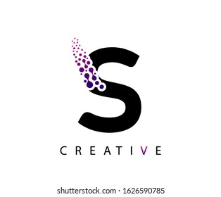 Abstract S Letter , Molecules S technology logo design.