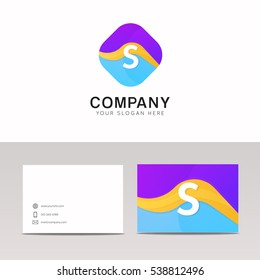 Abstract S letter in rhombus logo icon. Fun company logo sign vector design.