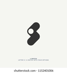 abstract S letter from switch panel