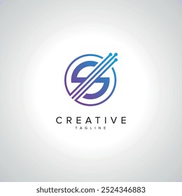 Diseño Abstractas del logotipo de la letra S Tech. Elementos de Tecnología inicial.