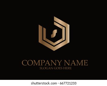 Abstract S  letter  vector logotype. Hexagon simple logo design template