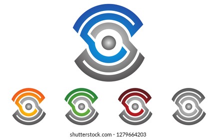 Abstract S letter vector technology logo,Letter S logo design template for business and company identity 