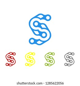 Abstract S letter vector technology logo,Letter S logo design template for business and company identity 