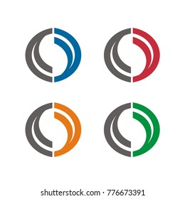 Abstract S logo, S logo, CS or SC logo,  initial letter design template vector illustration