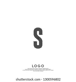 abstract S logo letter in circle pattern design concept