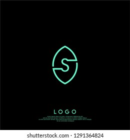 abstract s logo letter inside the green leaf shape design concept