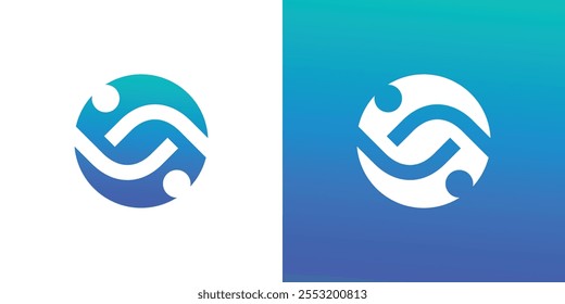 Abstract S logo and people