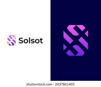 Abstract s shape icon logo design vector