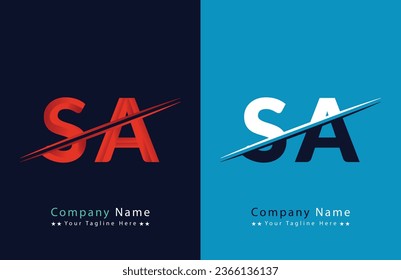 Abstrakte Design-Vorlage für das Logo des SA-Briefes. Vektorlogo-Illustration.