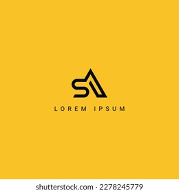 Abstract SA AS Brief einfache minimale Stil Business Logo Design Vektorelement.