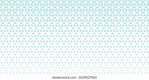 Abstract sacred geometry blue grid halftone cubes pattern. vector pattern