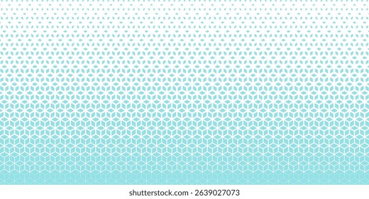 Abstract sacred geometry blue grid halftone cubes pattern. vector pattern