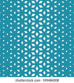 Abstract sacred geometry blue grid halftone cubes pattern