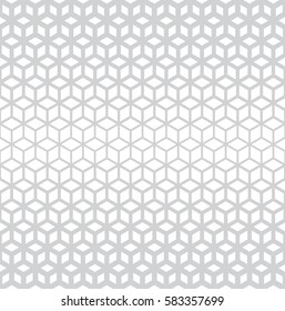 Abstract sacred geometry gray grid halftone cubes pattern