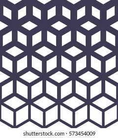 Abstract sacred geometry purple grid halftone cubes pattern